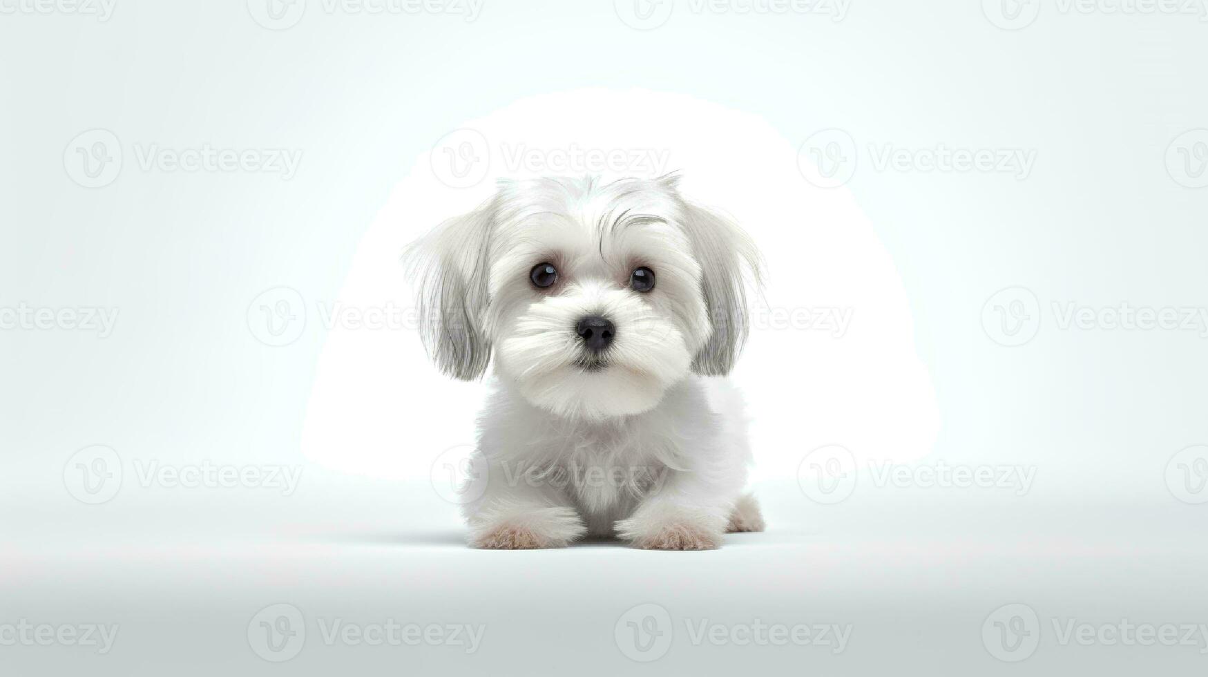 foto do uma lhasa apso em branco fundo. generativo ai