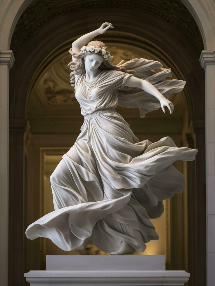mármore estátua do uma bailarina. generativo ai foto