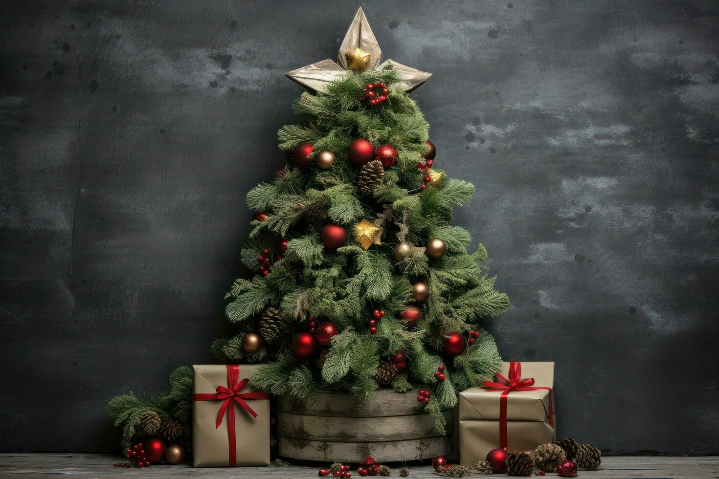 fundo de decoração de árvore de natal foto