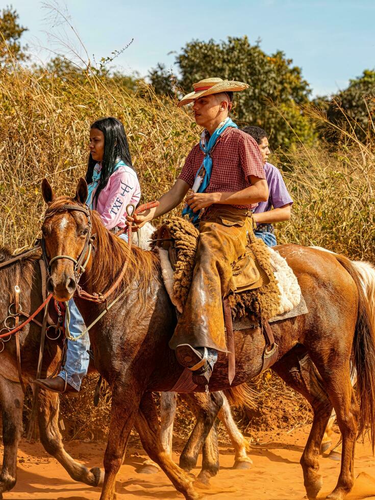 apore, Goiás, Brasil - 05 07 2023 a cavalo equitação evento aberto para a público foto