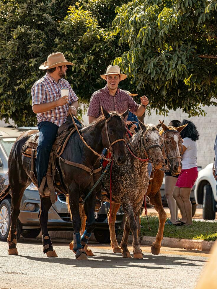 apore, Goiás, Brasil - 05 07 2023 a cavalo equitação evento aberto para a público foto