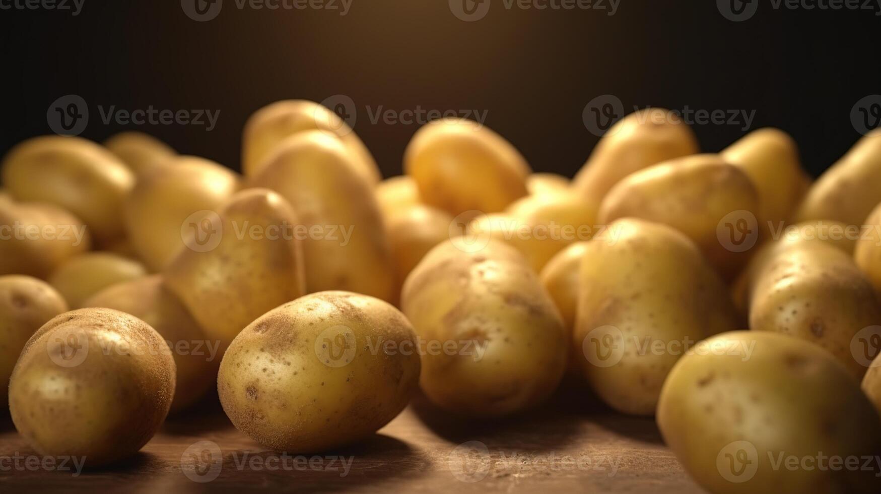 generativo ai, fechar acima fresco orgânico todo batata fundo. agricultores mercado vegetal foto