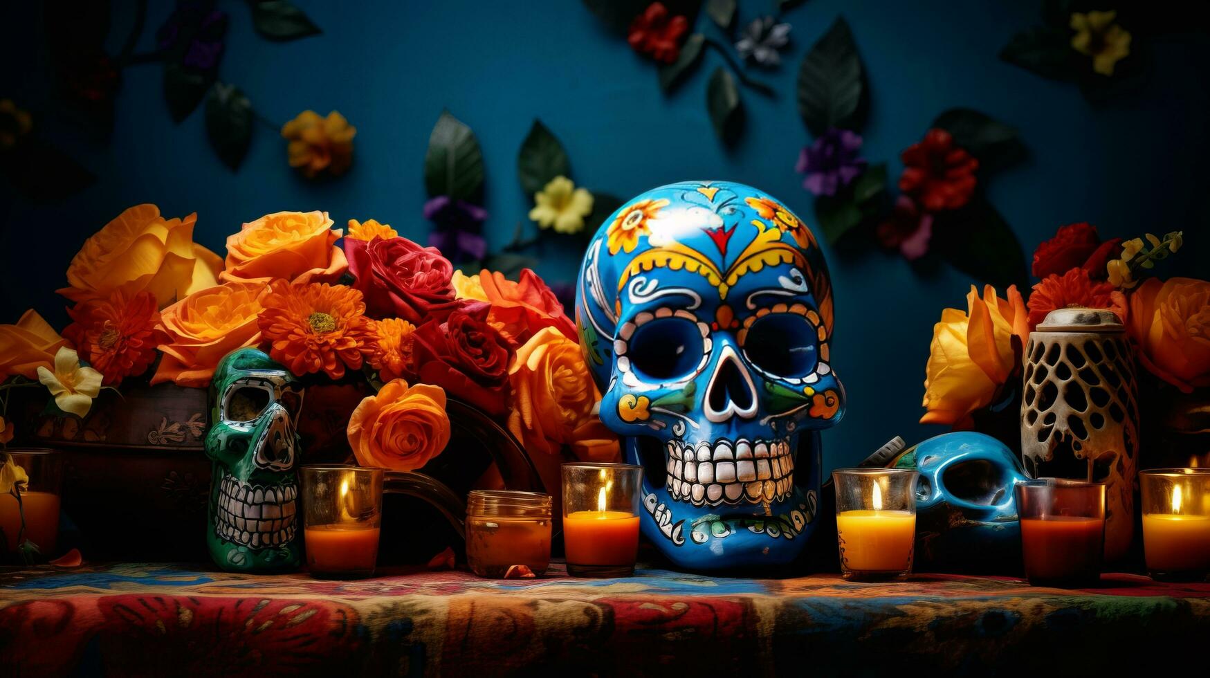 dia de muertos feriado fundo foto