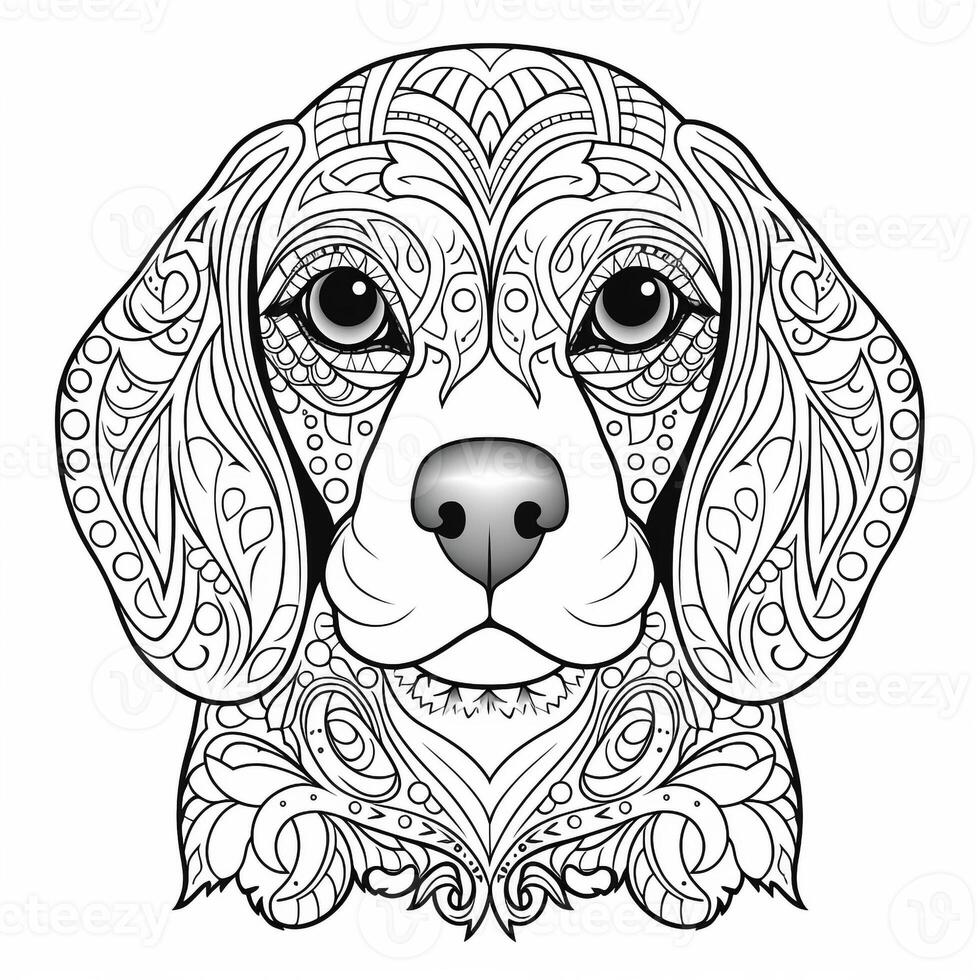 desenhos de cachorro mandala para colorir foto