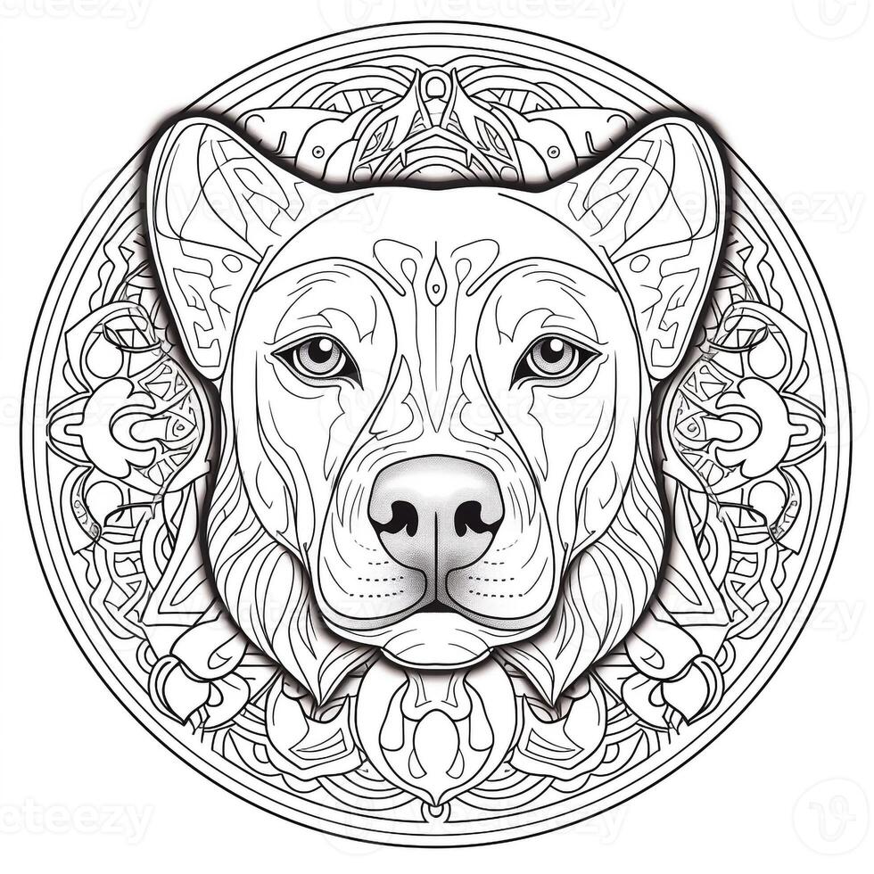 desenhos de cachorro mandala para colorir foto