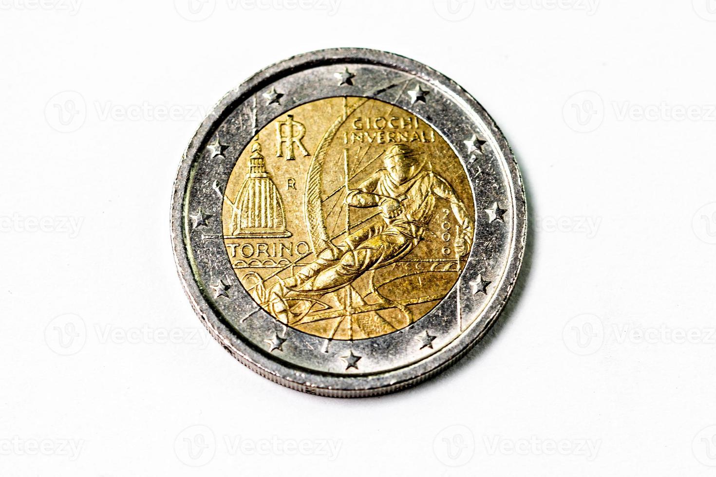 fotografia de uma moeda de dois euros foto
