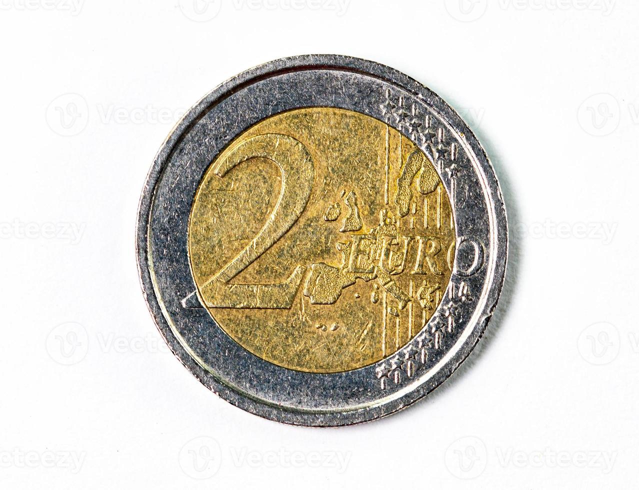 fotografia de uma moeda de dois euros foto