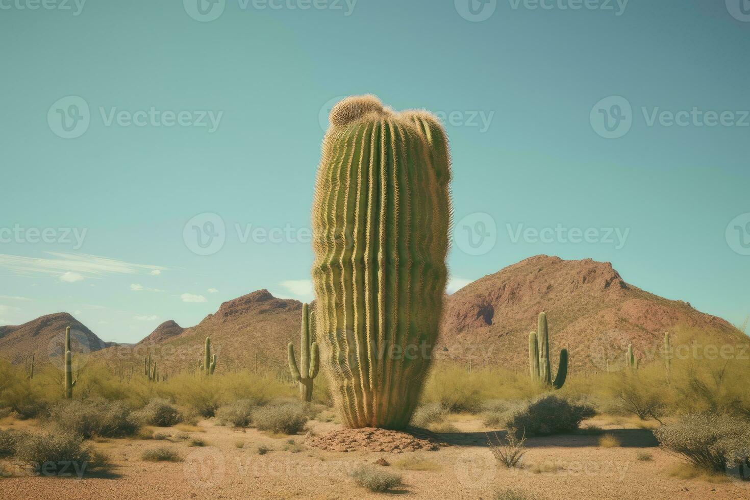 foto do cacto árvore dentro a meio do a deserto. generativo ai