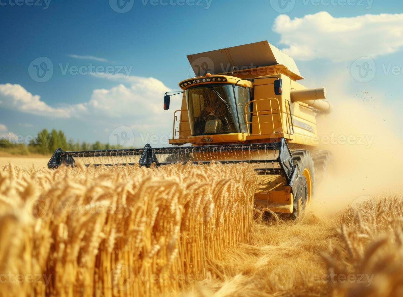 combinar colheitadeira dentro uma trigo campo foto