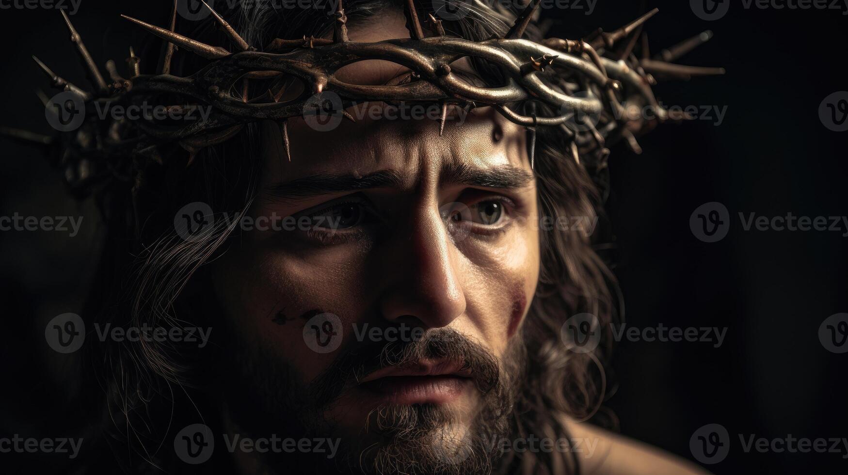 Jesus Cristo com coroa do espinhos. ai gerado foto