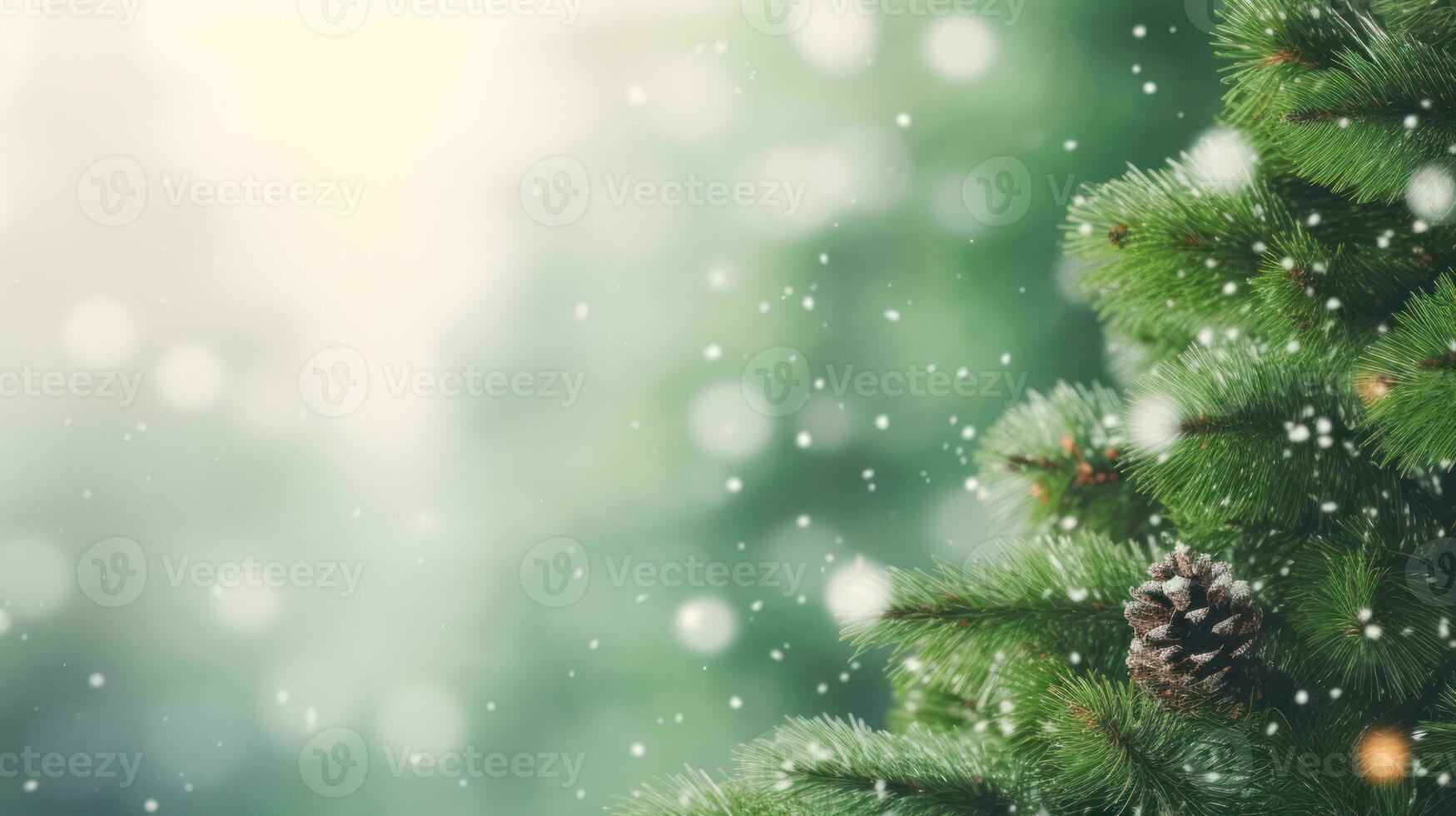 fechar-se do Natal árvore festão vegetação com borrado fundo e bokeh. ai gerado foto