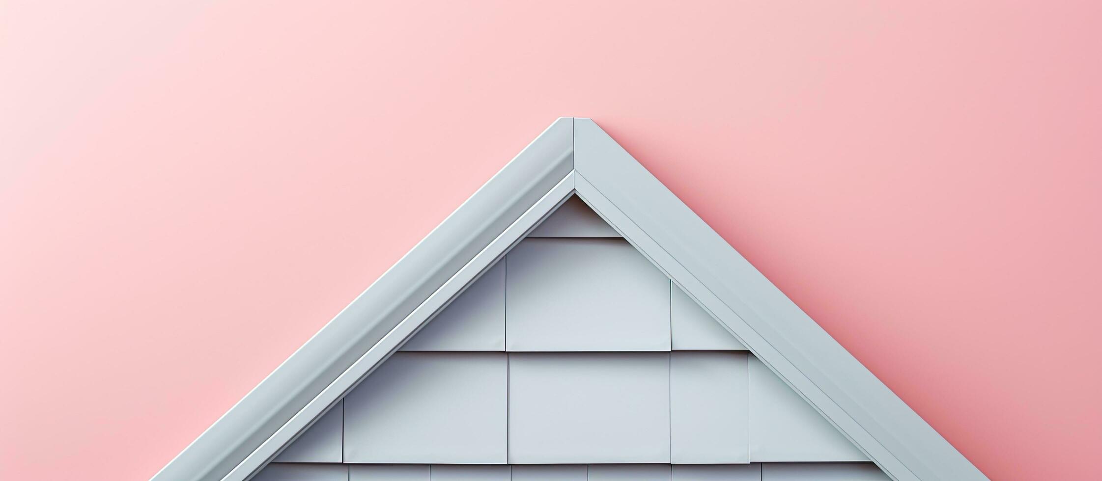 foto do uma fofa branco casa em forma decoração em uma vibrante Rosa parede com bastante do espaço para seu próprio mensagem ou Projeto com cópia de espaço