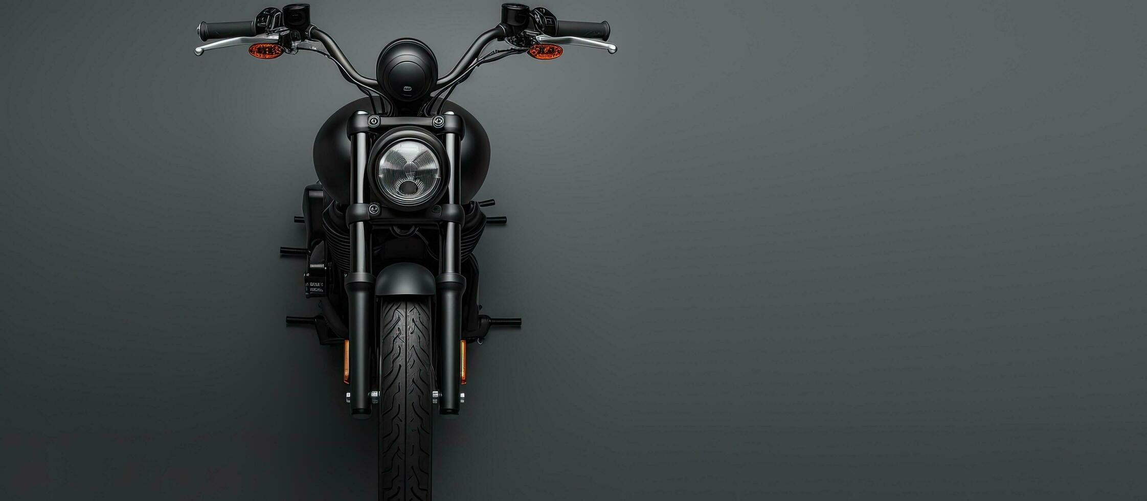 foto do uma motocicleta dentro uma minimalista configuração com cópia de espaço