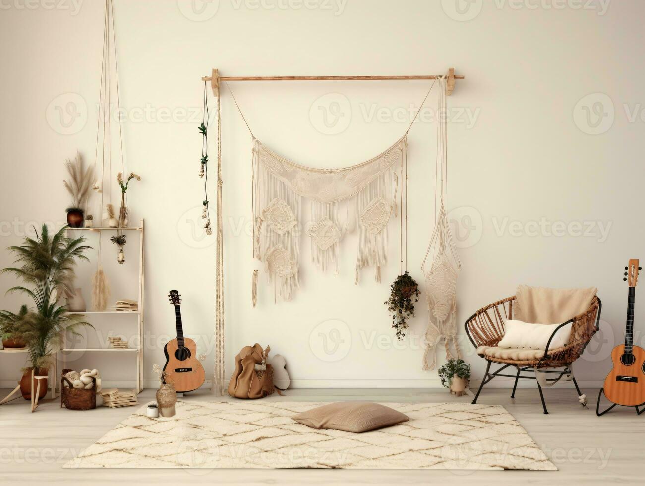 comercial minimalista boho composição com cópia de espaço ai generativo foto