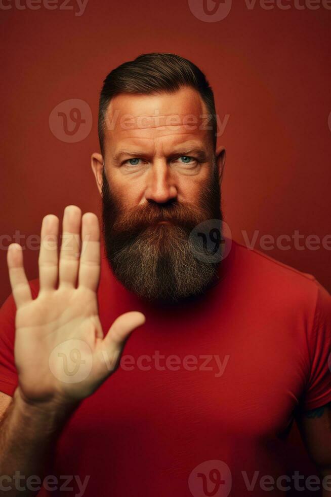 estúdio tiro do bonito homem dinâmico emocional gestos ai generativo foto