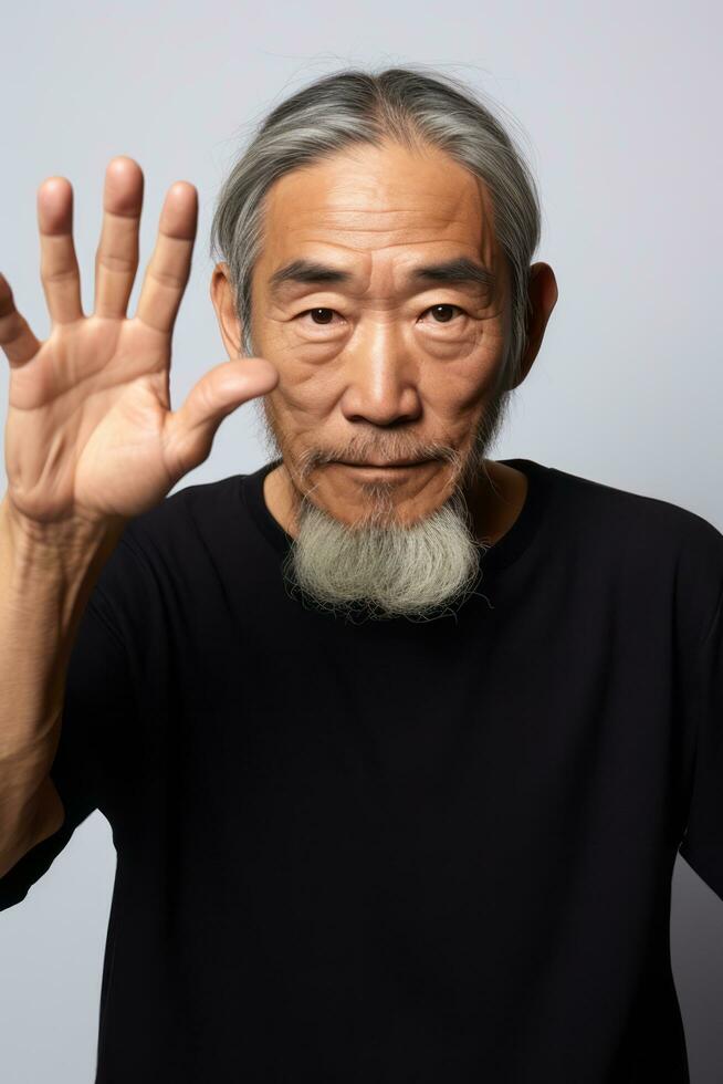 bonito ásia homem emocional dinâmico pose ai generativo foto