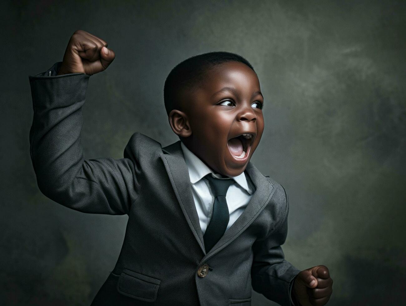 africano criança dentro emocional dinâmico pose dentro escola ai generativo foto