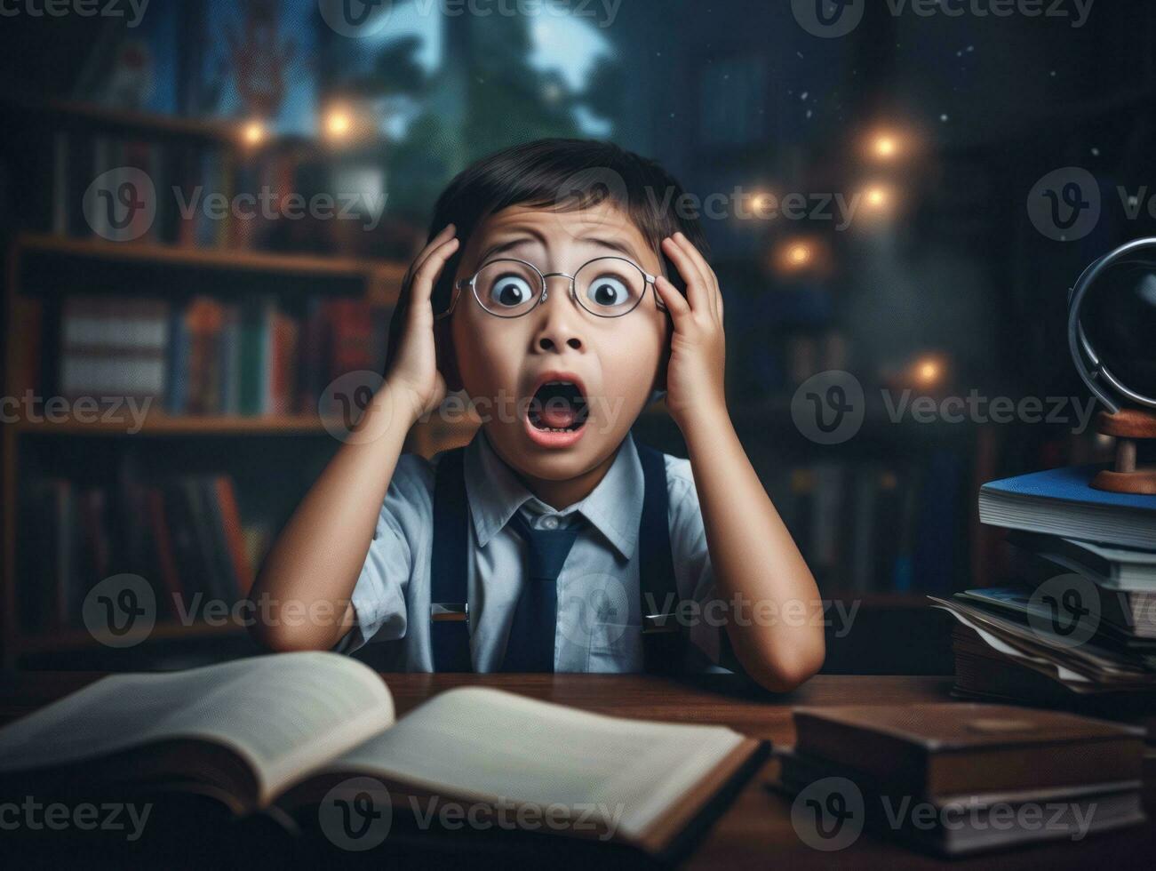 foto do emocional dinâmico pose mexicano criança dentro escola ai generativo