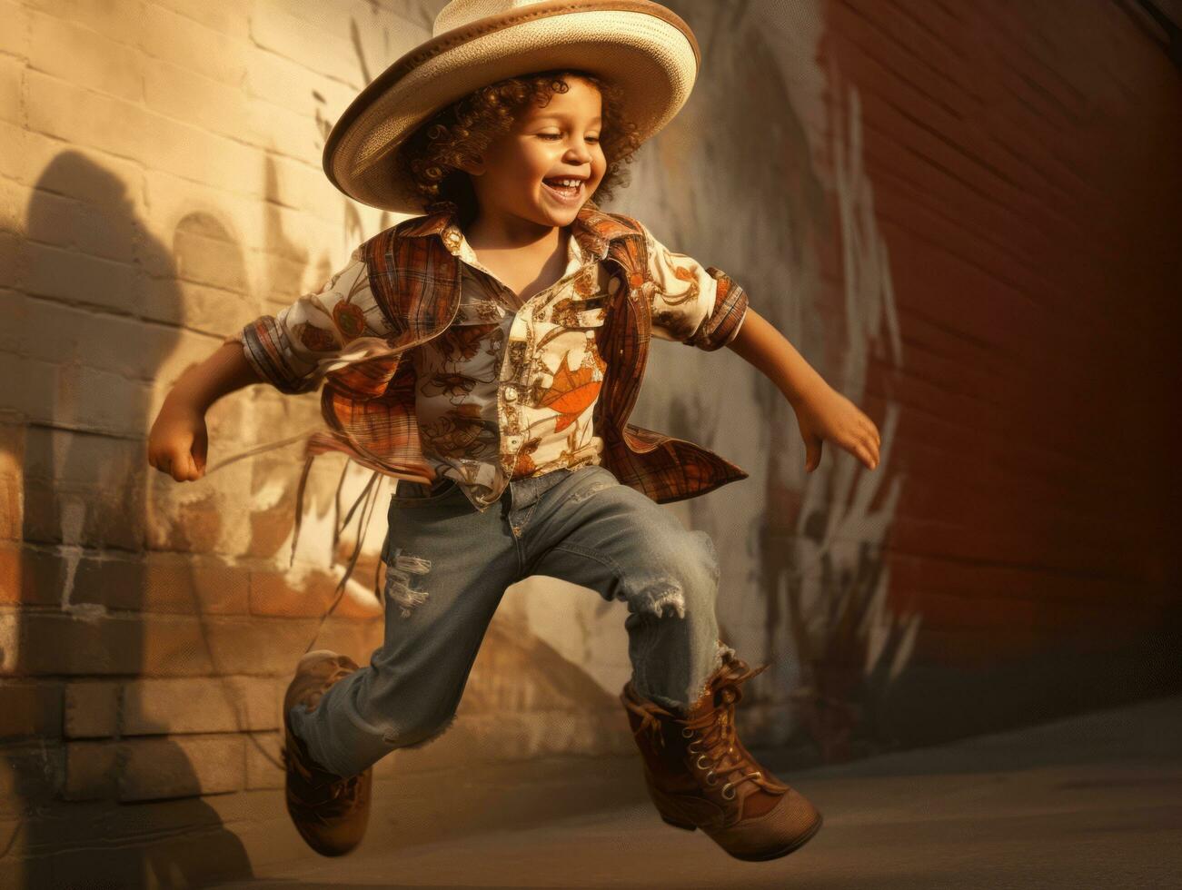 foto do emocional dinâmico pose mexicano criança dentro escola ai generativo