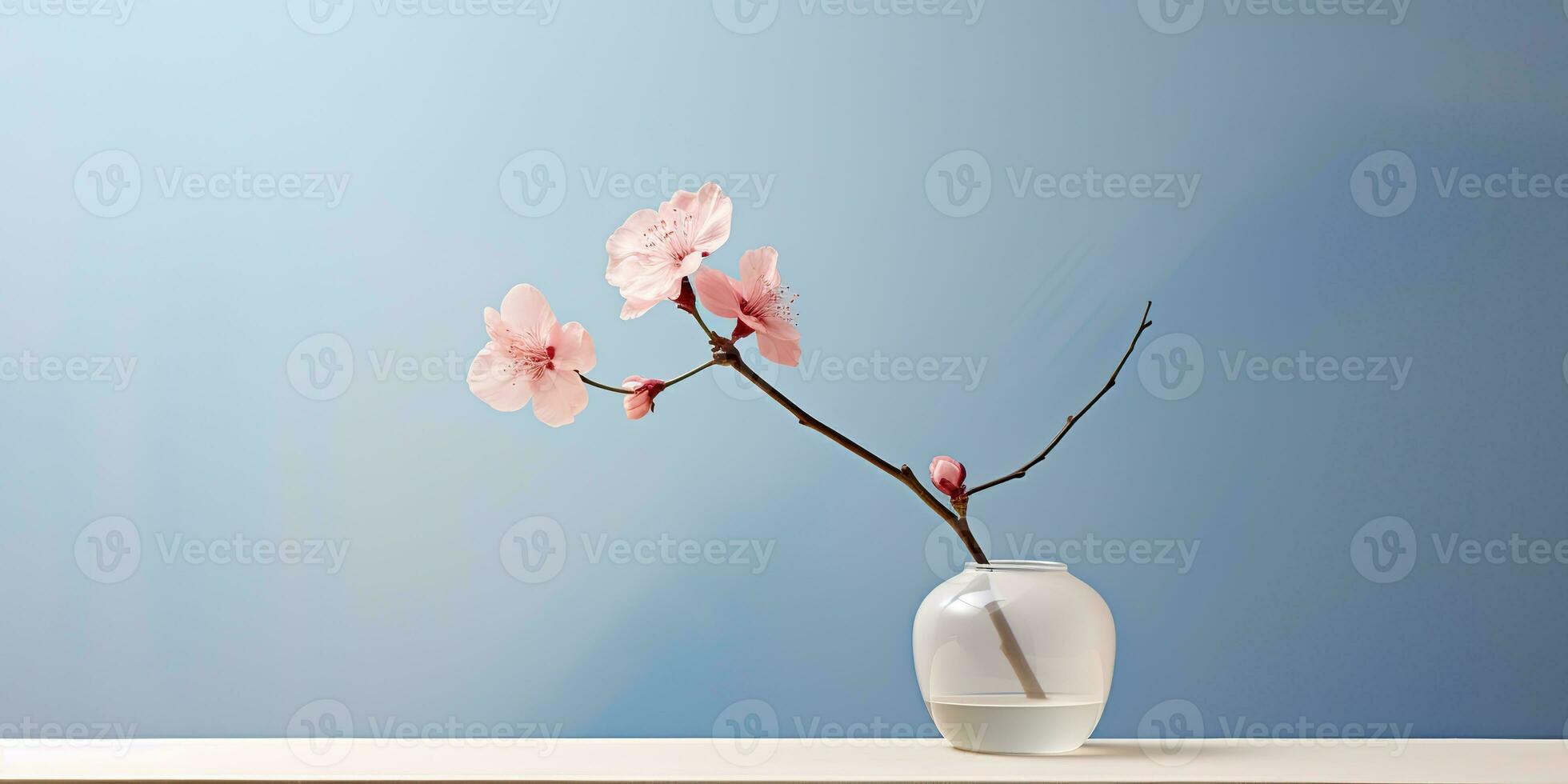 ai gerado. ai generativo. decorativo casa decoração com flores vaso fechar para a muro. lindo Flor interior casa fundo brincar dentro mínimo estilo. gráfico arte foto