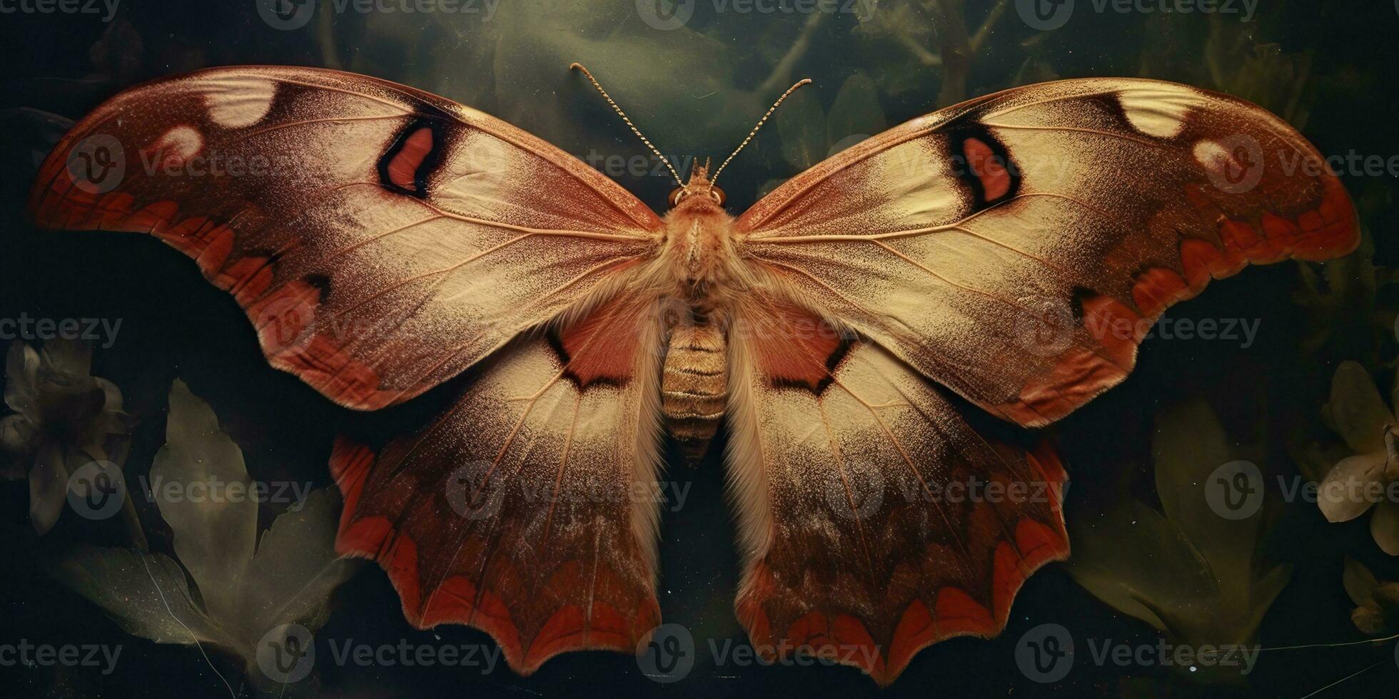 ai gerado. ai generativo. foto realista ilustração do uma macro do uma raro lindo lunar mariposa. gráfico arte ilustração