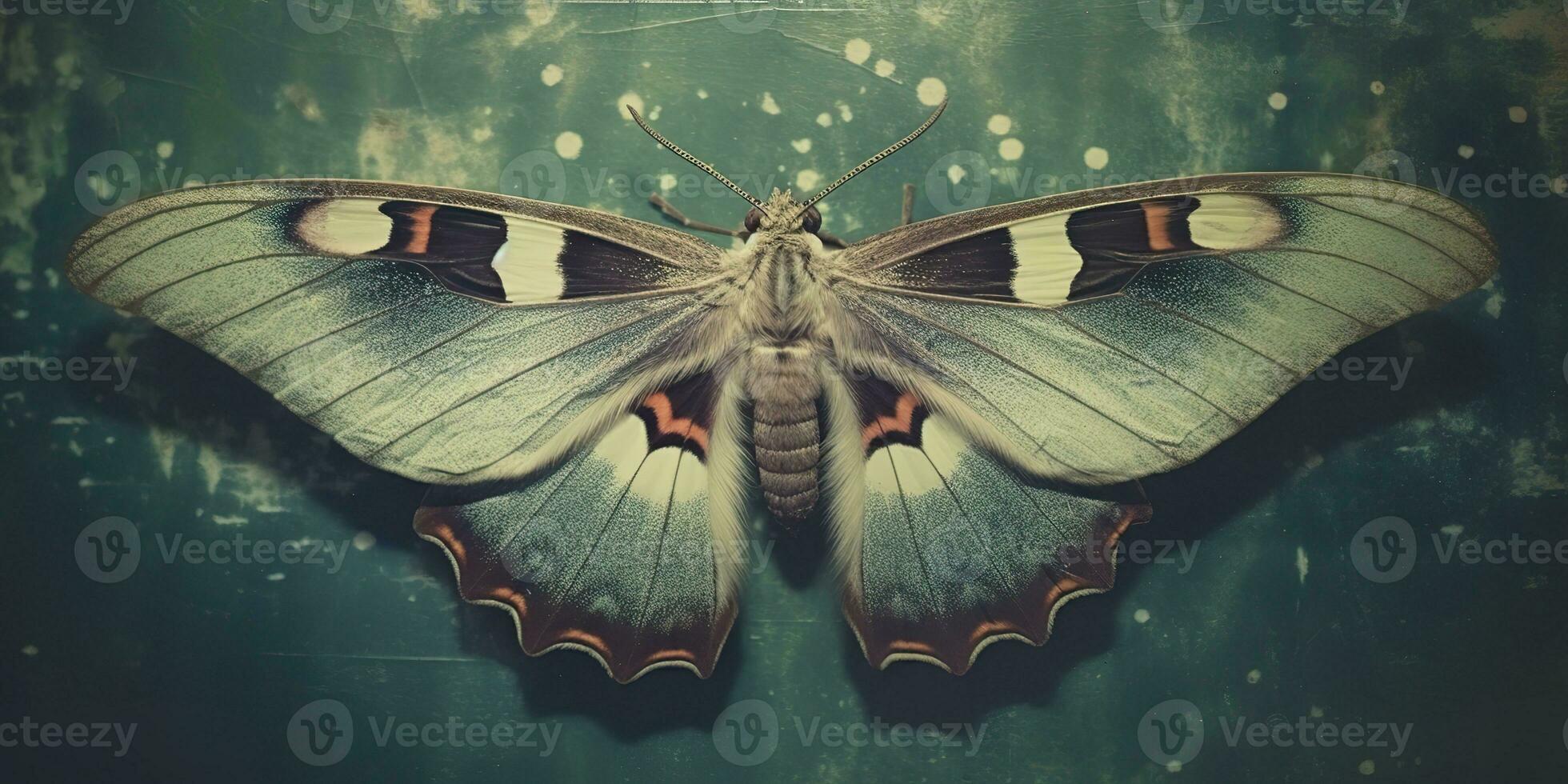 ai gerado. ai generativo. foto realista ilustração do uma macro do uma raro lindo lunar mariposa. gráfico arte ilustração