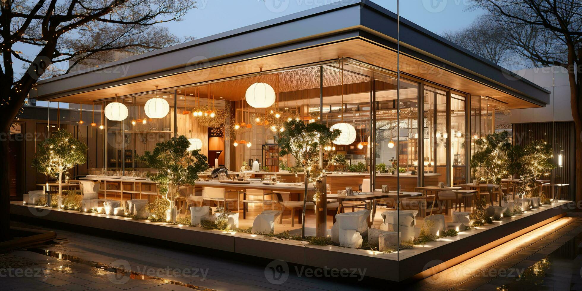 ai gerado. ai generativo. japonês coreano ásia mínimo estilo Barra cafeteria restaurante estilo. luxo relaxante estilo. gráfico arte foto