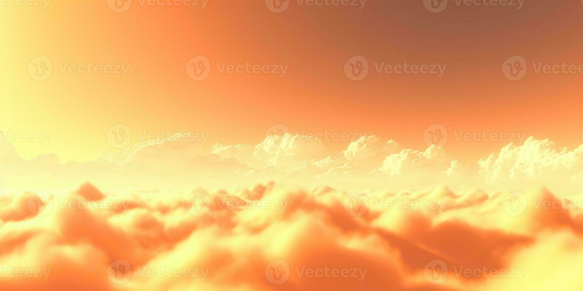 ai gerado. ai generativo. céu nuvens ar zangão Visão amarelo laranja cor fundo panorama. aventura viagem viagem ao ar livre voar. gráfico arte foto