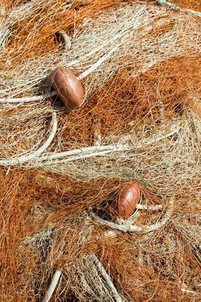 detalhe de rede de pescador foto