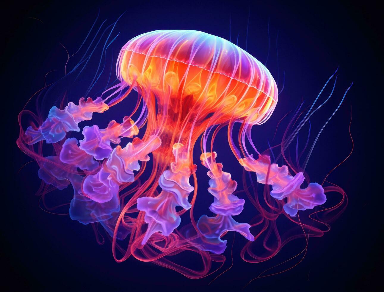medusa no mar. natural azul fundo foto