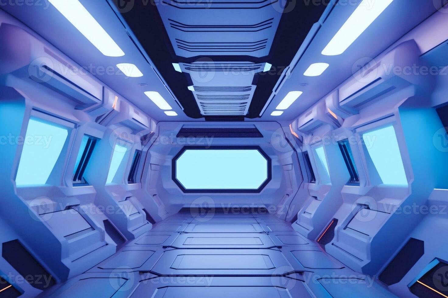 futurista nave espacial sala. ai generativo foto