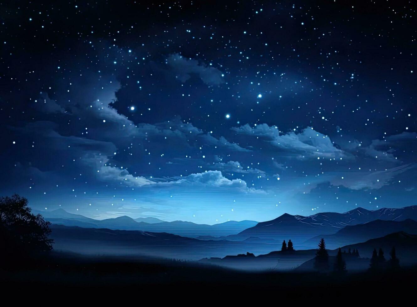 fundos noite céu com estrelas e lua e nuvens. elementos do isto imagem mobiliado de nasa criada com generativo ai tecnologia. foto