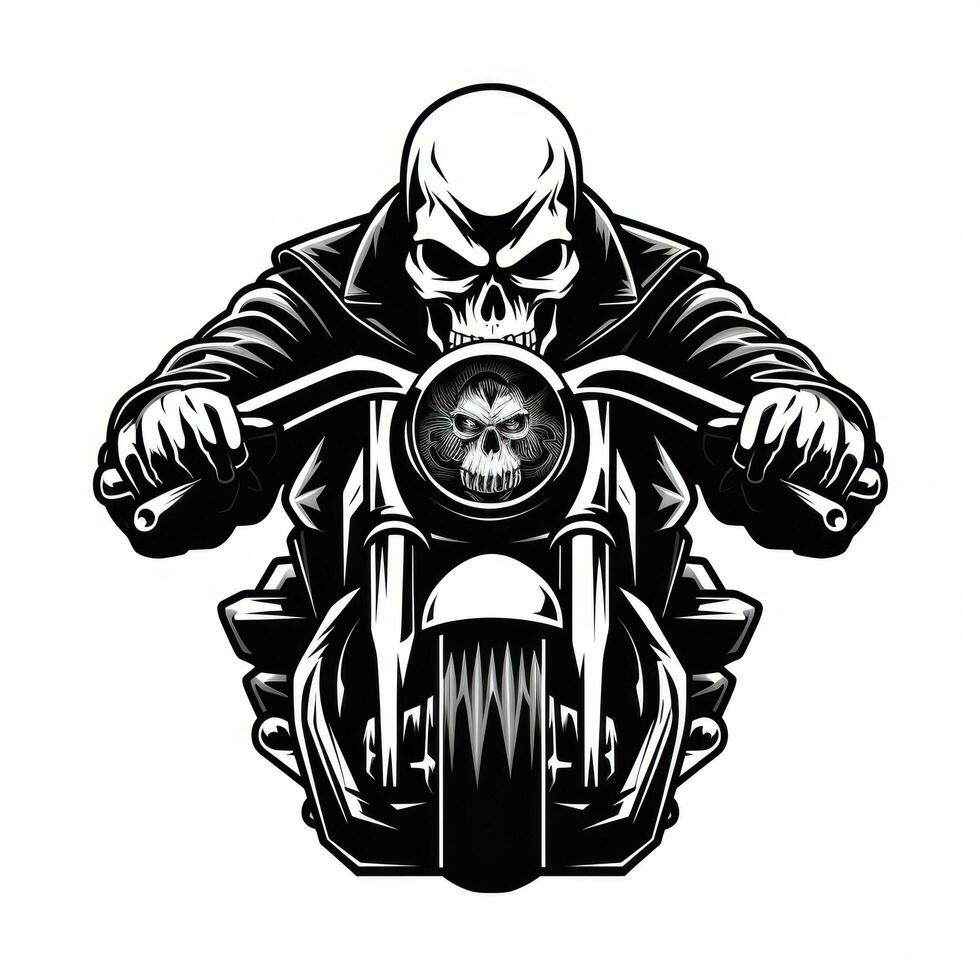 Preto motocicleta clube logotipo isolado foto