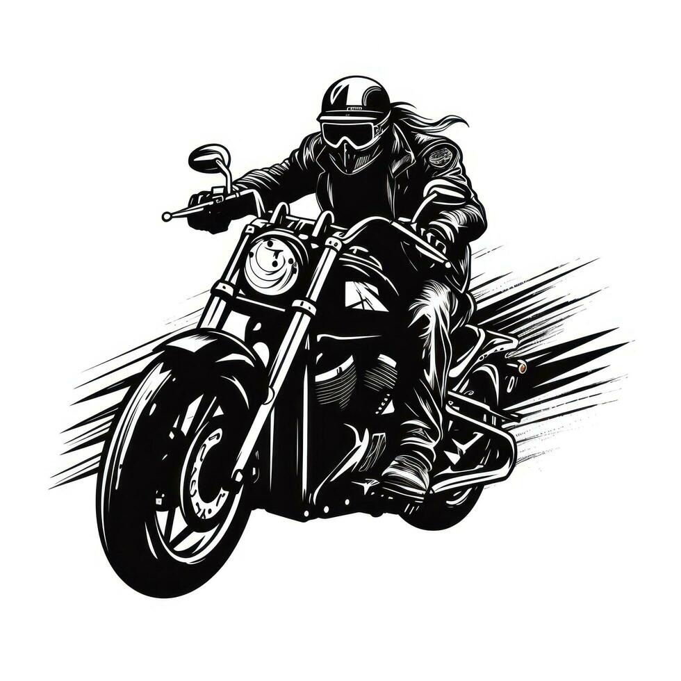 Preto motocicleta clube logotipo isolado foto