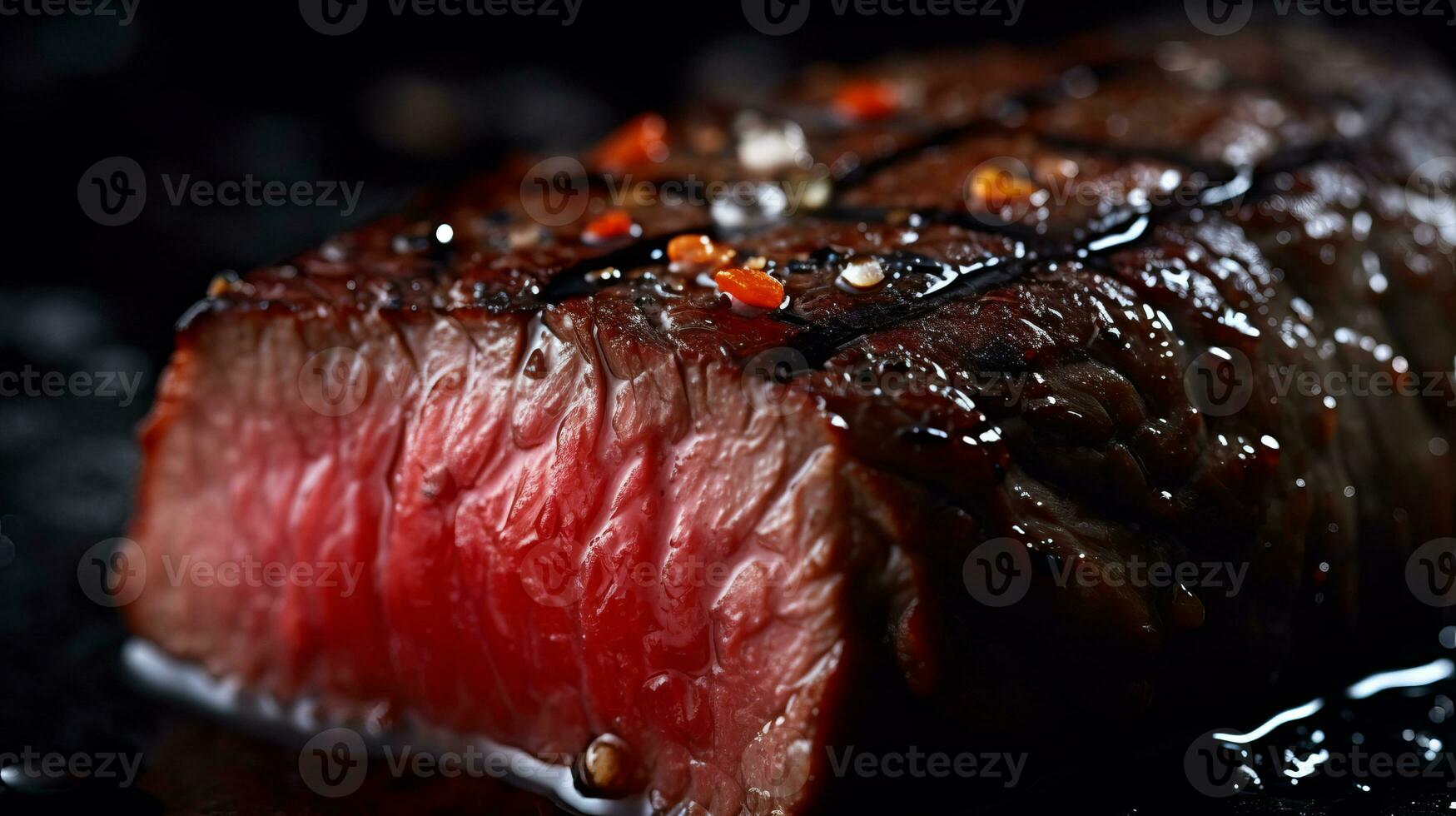 mandril olho bife é delicioso Comida. ai gerado. foto