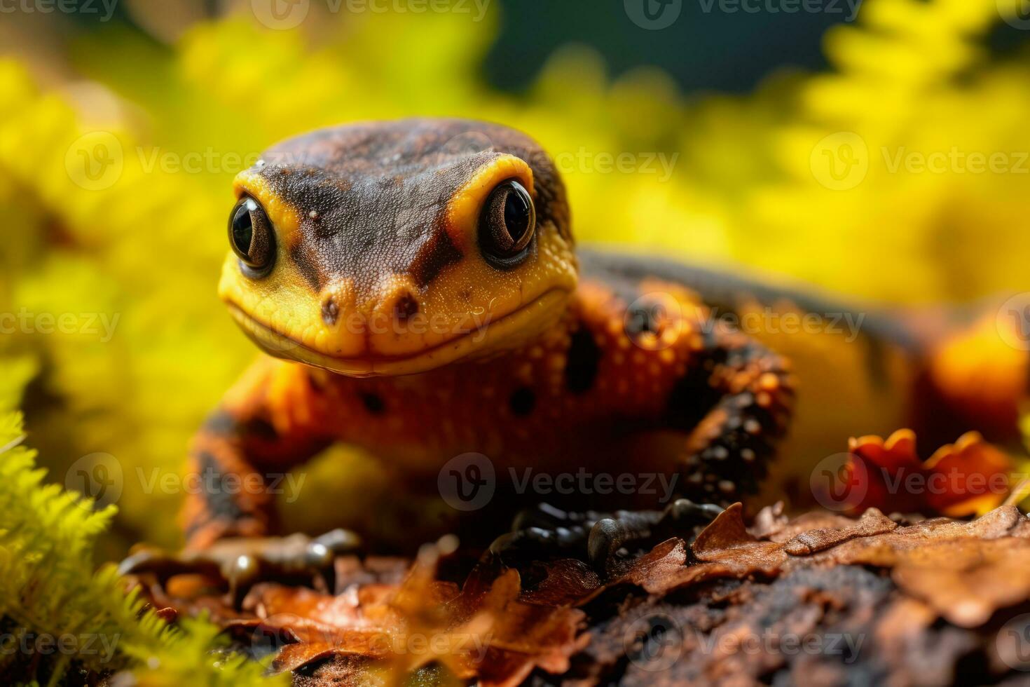 salamandra dentro natureza, nacional geografia, Largo vida animais. ai gerado. foto