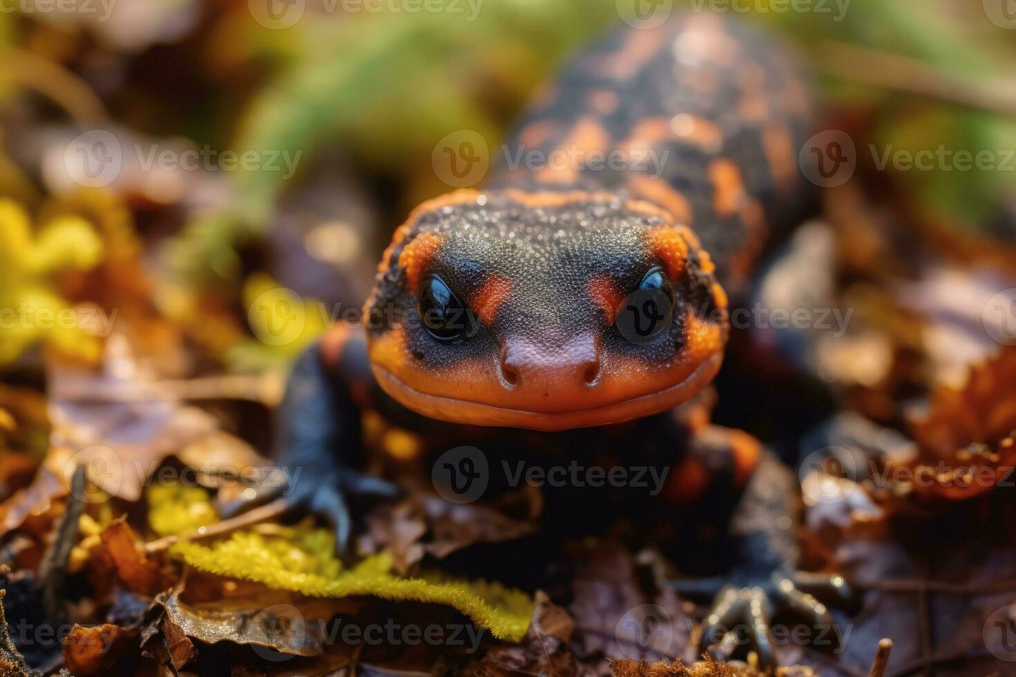 salamandra dentro natureza, nacional geografia, Largo vida animais. ai gerado. foto