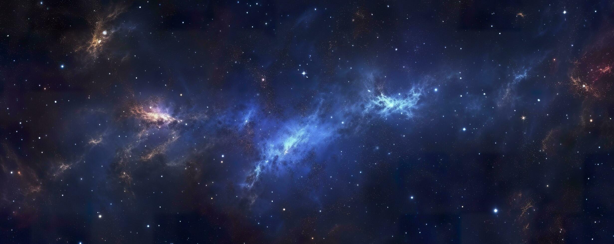 uma foto do muito Sombrio estrelado noite espaço ocupado a partir de James teia espaço telescópio, noite céu, Sombrio Preto e Sombrio azul tom, nebulosa, ai generativo