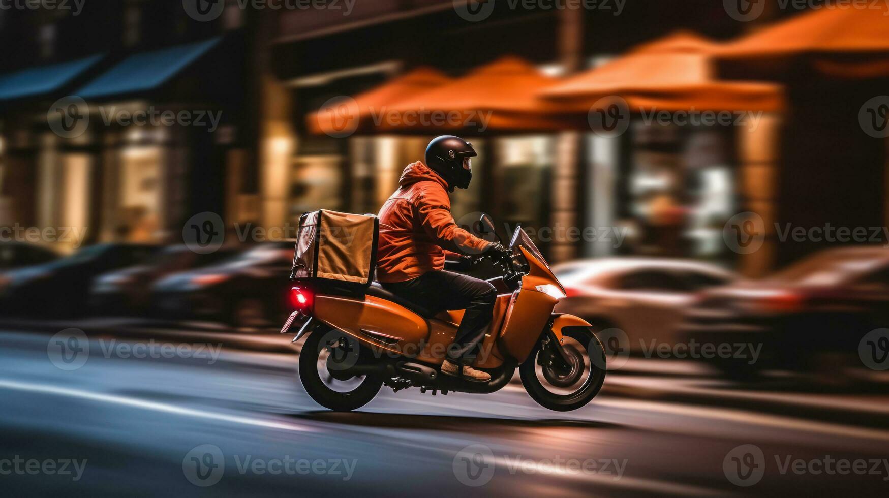 moto Comida Entrega do uma lindo transporte com futurista Projeto. ai gerado. foto