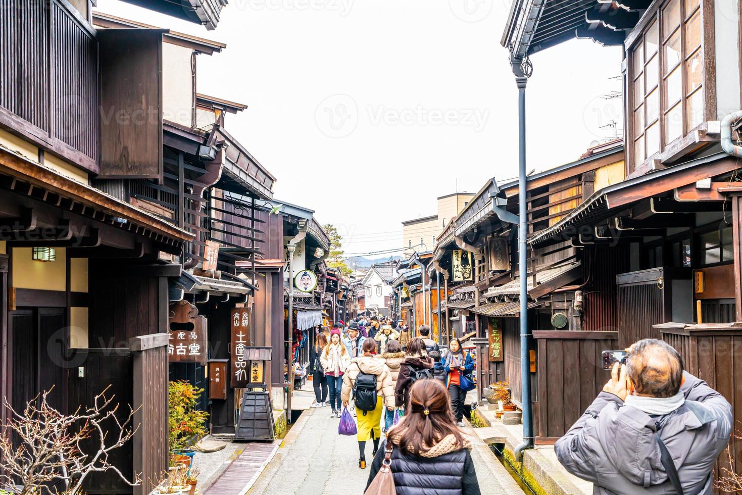 takayama, japão, 12 de janeiro de 2020 - foto da paisagem da cidade de takayama. é chamada de pequeno kyoto do Japão e estabelecida desde a era edo.