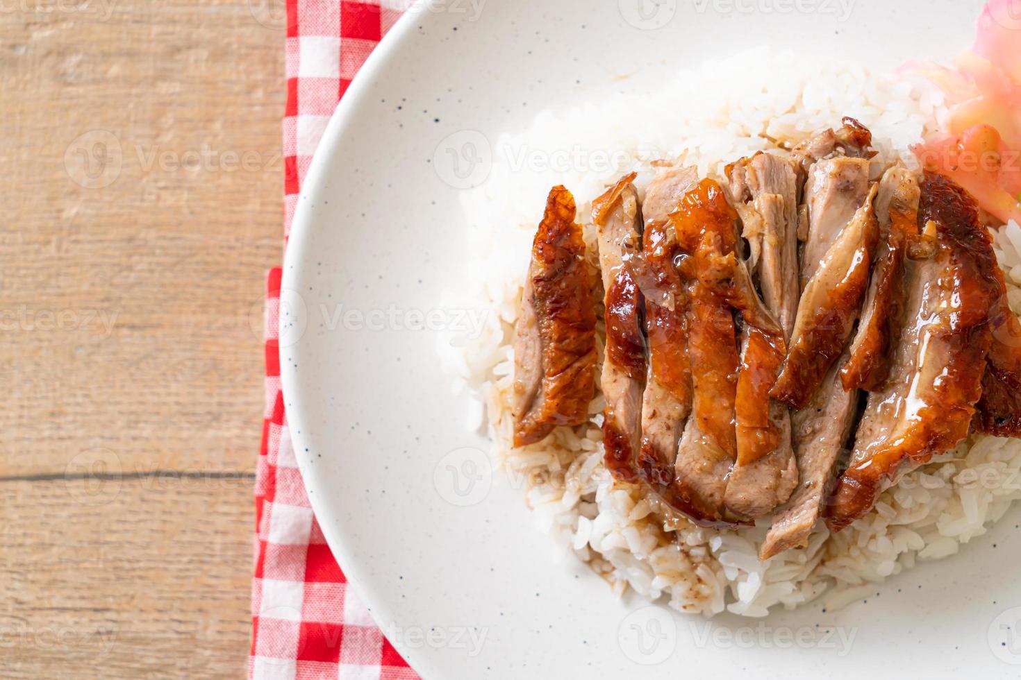 pato assado com arroz foto