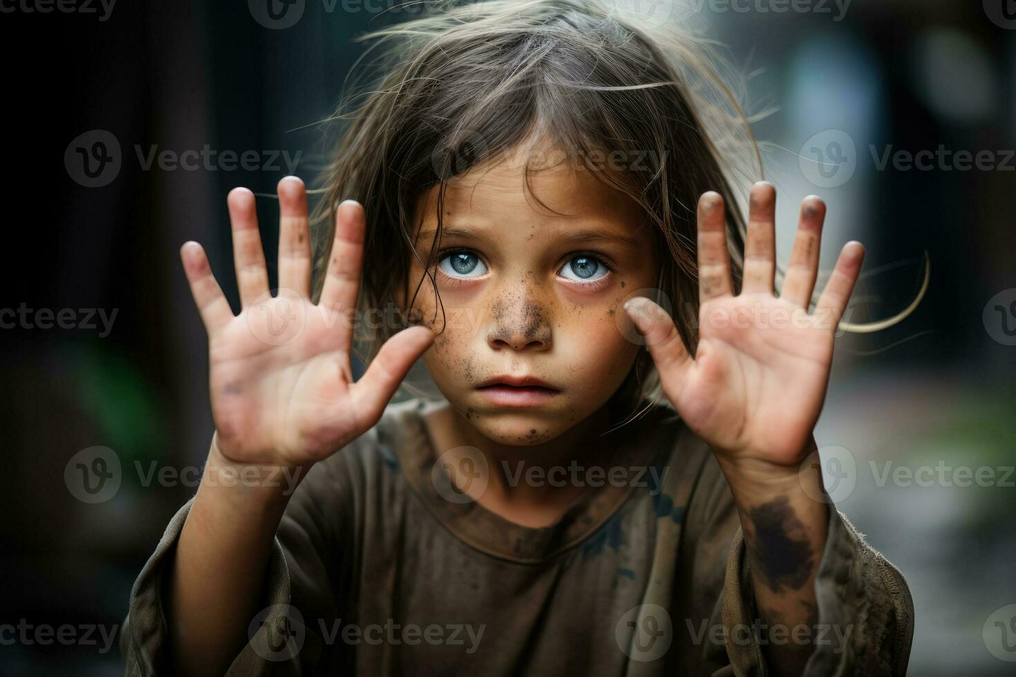 implorando mãos do uma criança foto