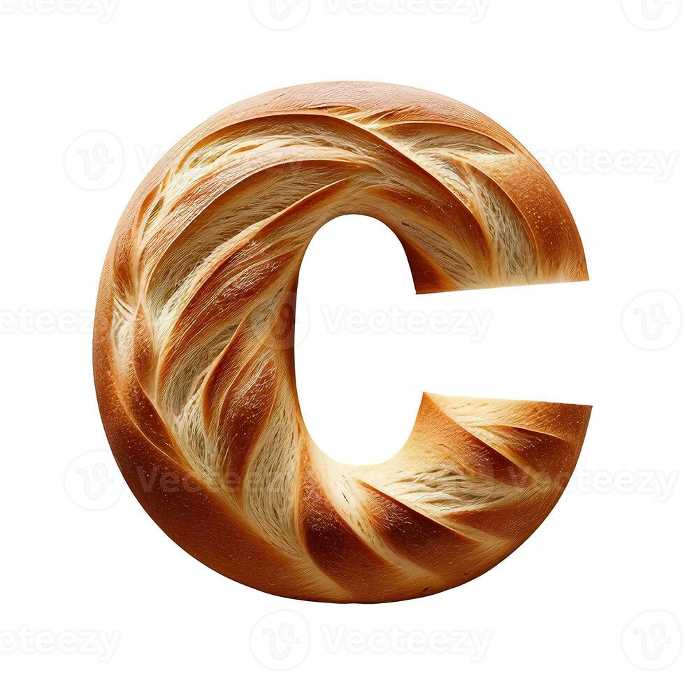 pão tipografia texto Projeto minúsculas alfabeto c, ai generativo foto