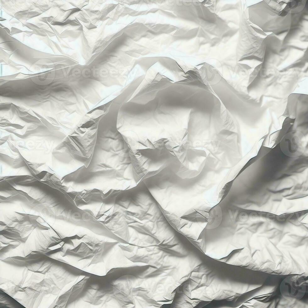 branco amassado vincado papel textura fundo imagem, ai generativo foto