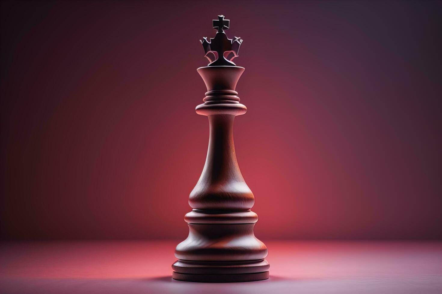 xadrez rei em uma sólido cor fundo. ai generativo foto