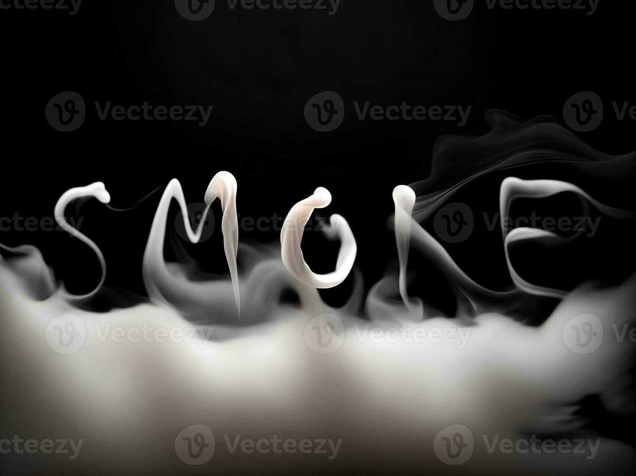 tipografia Projeto do fumaça carta dentro singular fluindo branco fumaça corrente estilo, ai generativo foto