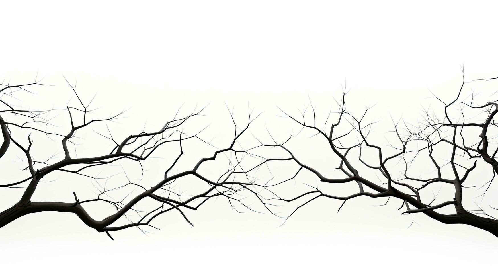 branco fundo com isolado árvore galhos foto