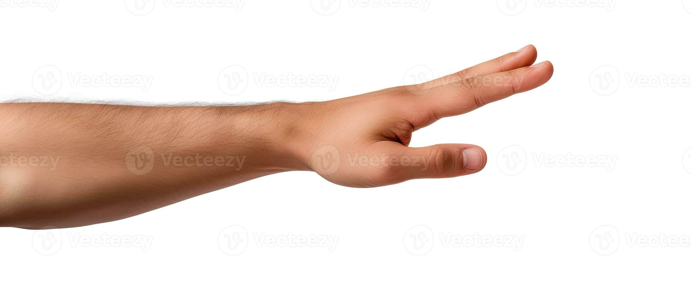 mão do homem isolado em branco fundo com recorte caminho foto