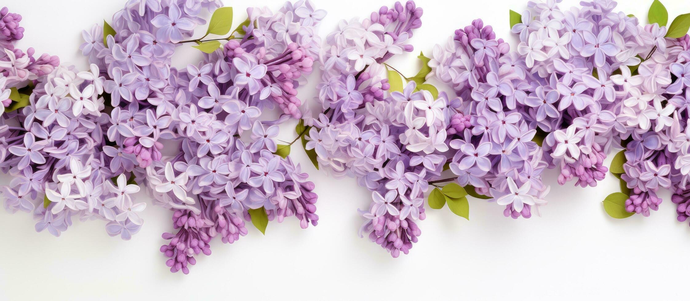 mãe s dia conceito com lilás flores em rústico branco fundo topo Visão foto