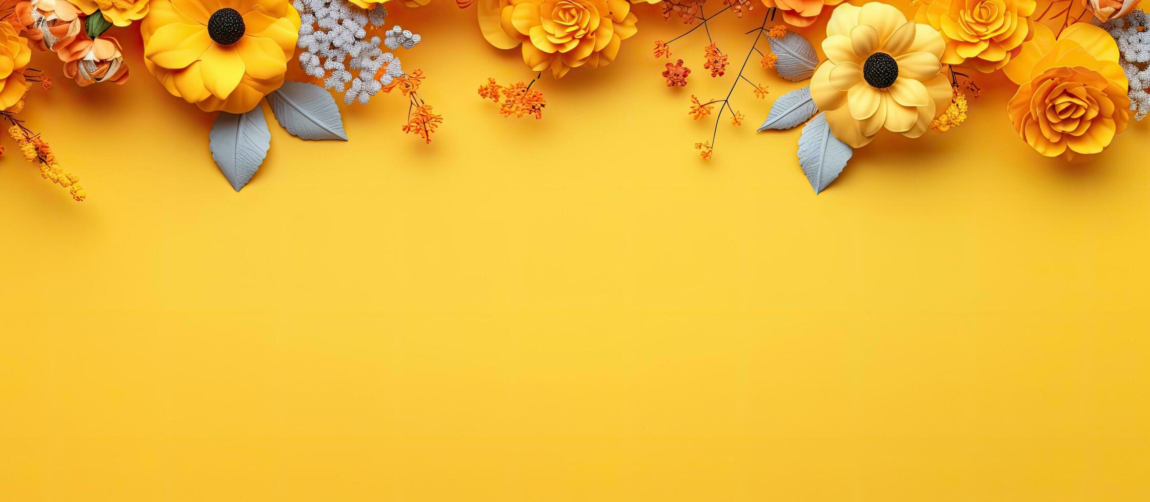 floral fundo em na moda amarelo perfeito para crianças s dia com texto espaço foto
